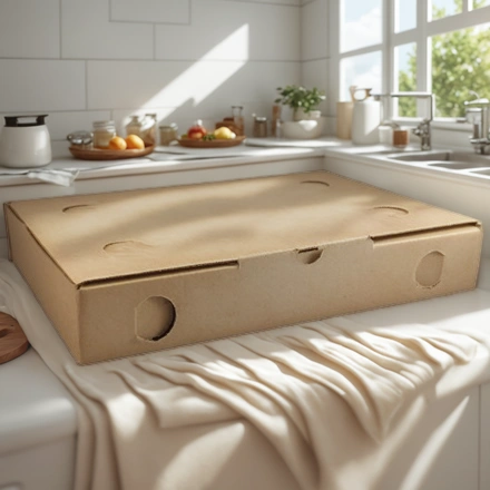 Коробка для римской пиццы 320х220х50 крафт МИКРО (50 шт.) Т11 — интерьер, вид №1