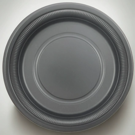 Тарелка биоразлагаемая d-230 черная (кукурузный крахмал) (50/350 шт.) Ч01 — инфографика, вид №1