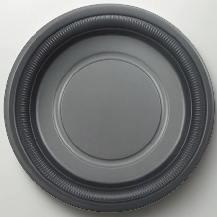 Тарелка биоразлагаемая d-180 черная (кукурузный крахмал) (50/500 шт.) Ч01 — инфографика, вид №1