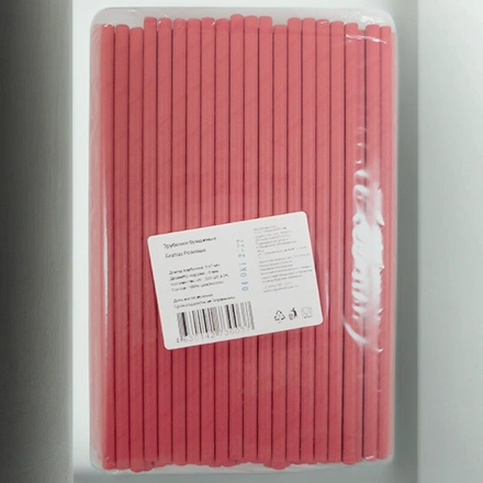 Трубочки бумажные (6х197мм) розовые (200 шт.) Gratias (1/40 упак.) АКЦИЯ — инфографика, вид №1