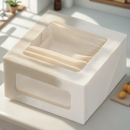 Короб для торта CAKE II Window White 180х180х100 мм ForGenika (15/135 шт) — интерьер, вид №1