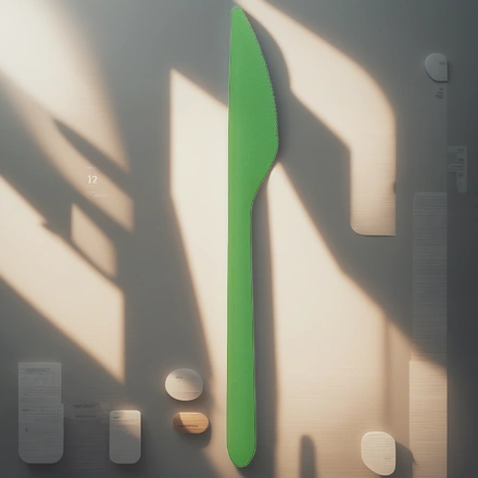 Нож (БИО) 178,5 мм Премиум (PP) зеленый (ВЗЛП) (50/1000 шт.) 4031сал — инфографика, вид №1