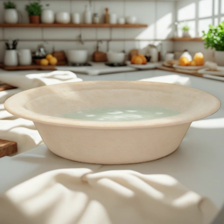 Тарелка суповая биоразлагаемая 600 мл белая (50/300 шт.) — интерьер, вид №1