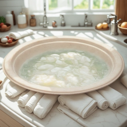 Тарелка биоразлагаемая d-180 белая (50/600 шт.) ТСМ-180 — интерьер, вид №1