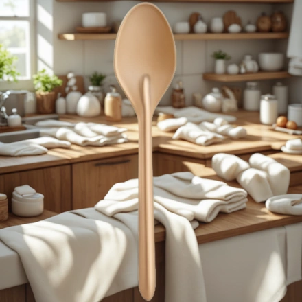 Ложка столовая (БИОполимер) 173,5 мм крафт ВЗЛП (50/1000 шт.) 4033КРФ — интерьер, вид №1