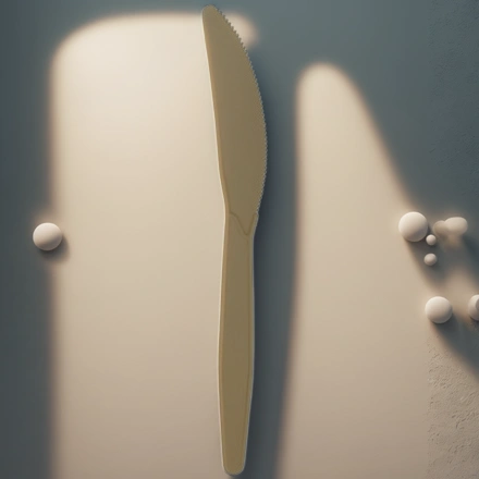 Нож (БИО ЭКО премиум М) 163 мм бежевый ВЗЛП (50/1000 шт.) 4038Беж — инфографика, вид №1