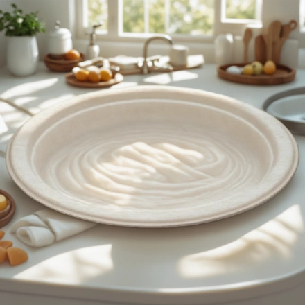 Тарелка биоразлагаемая d-180 белая (50/1200 шт.) Т180 — интерьер, вид №1