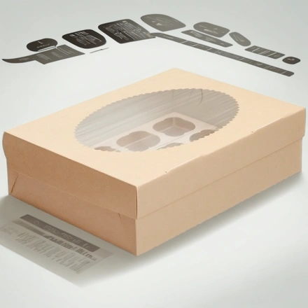 Упаковка для маффинов MUF 12К КОМПЛЕКТ 330х250х100 (25/100 шт.) OSQ — инфографика, вид №1