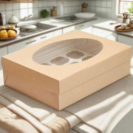 Упаковка для маффинов MUF 12К КОМПЛЕКТ 330х250х100 (25/100 шт.) OSQ — интерьер, вид №1