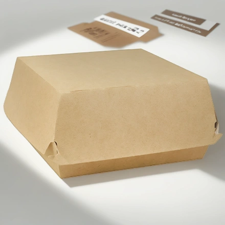 Коробка для гамбургера L BURGER 123х123х70 (60/240 шт.) OSQ — инфографика, вид №1