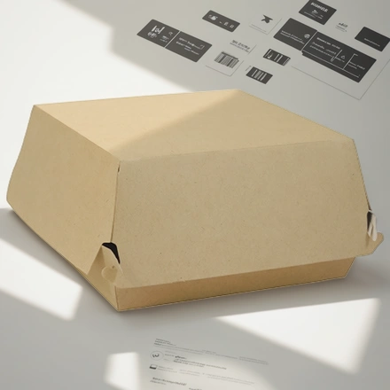 Коробка для гамбургера M BURGER 102х102х60 (50/300 шт.) OSQ — инфографика, вид №1