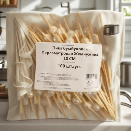 Пики бамбуковые Перламутровая Жемчужина 100 мм (100 шт.) (1/40 шт.) — интерьер, вид №1