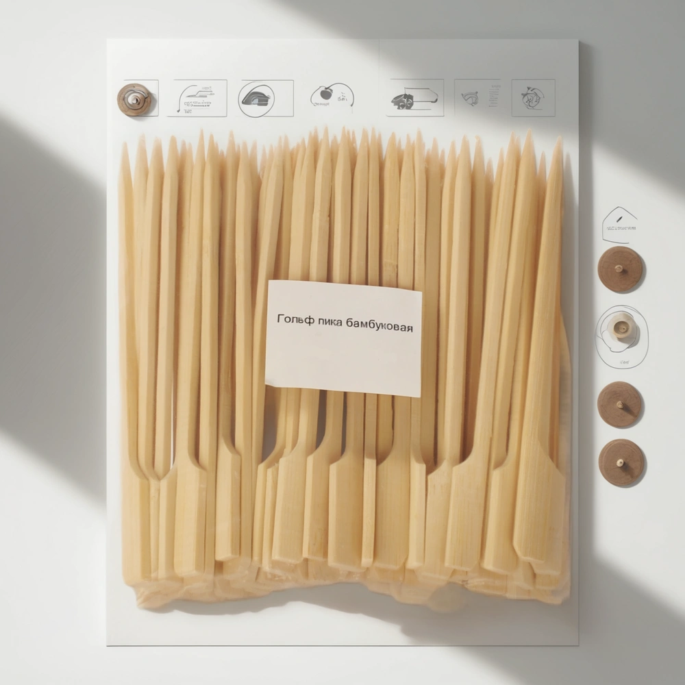 Пики деревянные Гольф 120 мм (100 шт.) (1/40 шт.) — инфографика, вид №1