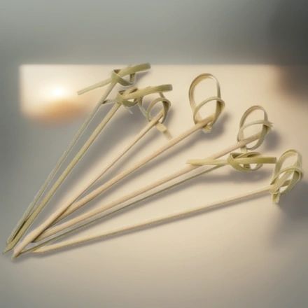 Пики бамбуковые Завитки/Узелки  90 мм (100 шт.) (1/40 шт.) — инфографика, вид №1