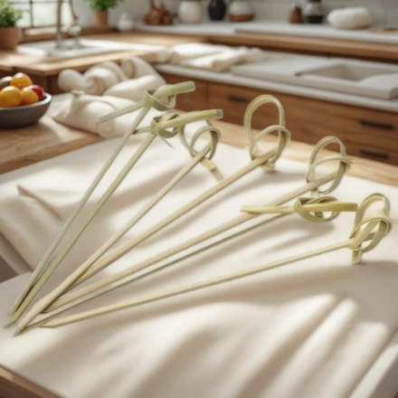 Пики бамбуковые Завитки/Узелки 60 мм (100 шт.) (1/50 шт.) — интерьер, вид №1