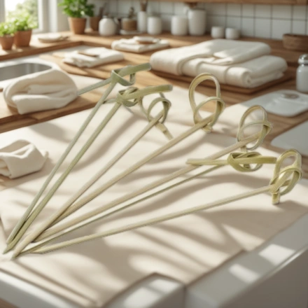 Пики бамбуковые Завитки/Узелки  60 мм (100 шт.) (1/40 шт.) — интерьер, вид №1