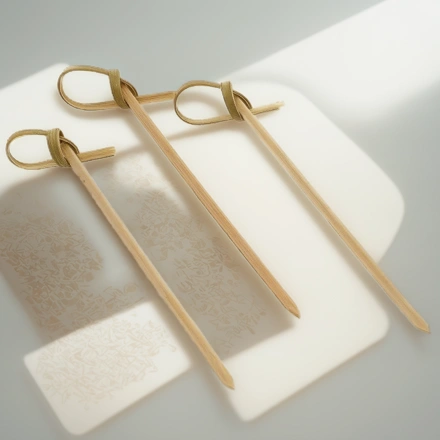 Пики бамбуковые Завитки/Узелки 100 мм (100 шт.) (1/50 шт.) — инфографика, вид №1