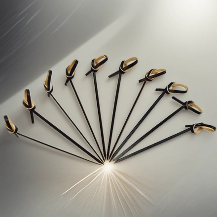 Пики бамбуковые Завитки/Узелки ЧЕРНЫЕ 100 мм (100 шт.) (1/40 шт.) — инфографика, вид №1