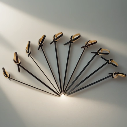 Пики бамбуковые Завитки/Узелки ЧЕРНЫЕ  60 мм (100 шт.) (1/40 шт.) — инфографика, вид №1