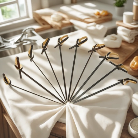 Пики бамбуковые Завитки/Узелки ЧЕРНЫЕ  60 мм (100 шт.) (1/40 шт.) — интерьер, вид №1