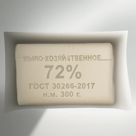 Мыло хозяйственное 300 г 72% Мылоленд прозрачная упаковка (1/48 шт.) — инфографика, вид №1