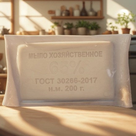 Мыло хозяйственное 200 г 65% Мылоленд прозрачная упаковка (1/66 шт) — интерьер, вид №1