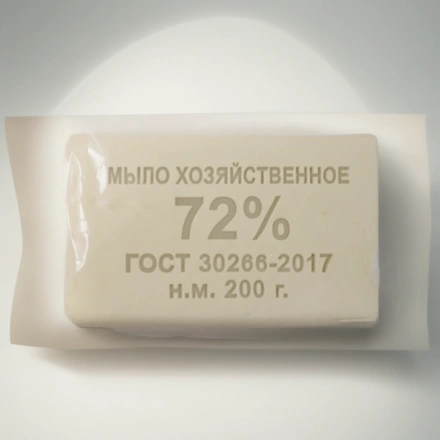 Мыло хозяйственное 200 г 72% Мылоленд Светлое прозрачная упаковка (1/60 шт.) — инфографика, вид №1