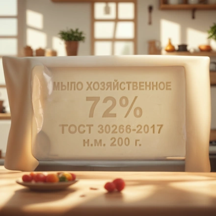 Мыло хозяйственное 200 г 72% Мылоленд Светлое прозрачная упаковка (1/60 шт.) — интерьер, вид №1