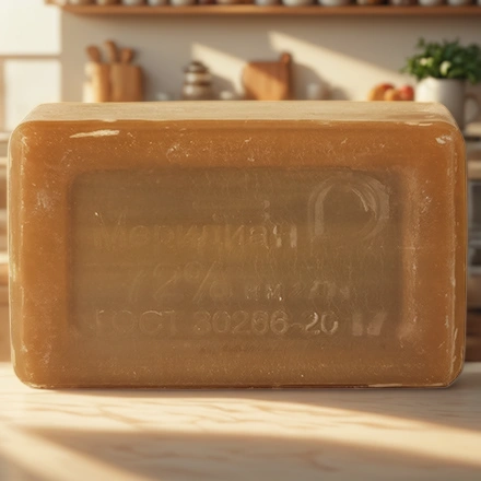 Мыло хозяйственное 270 г 72% Premium КУБАНЬ ТЁМНОЕ (1/33 шт.) — интерьер, вид №1