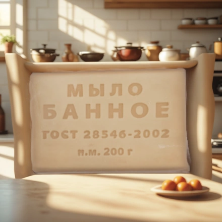 Мыло туалетное 200 г Банное Мылоленд ПРОЗРАЧНАЯ упаковка (1/36 шт.) — интерьер, вид №1