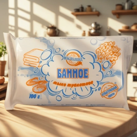 Мыло туалетное 100 г Банное Мылоленд цветная упаковка (1/90 шт.) — интерьер, вид №1