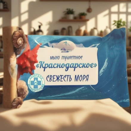 Мыло туалетное 90 г Краснодарское Свежесть моря Меридиан (1/72 шт.) — интерьер, вид №1