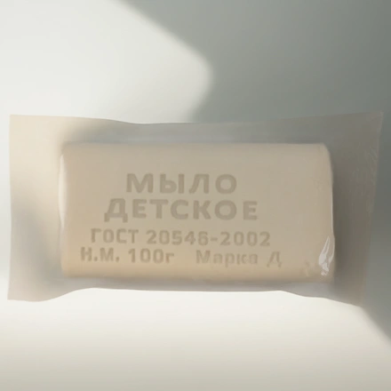 Мыло туалетное 100 г Детское Мылоленд ПРОЗРАЧНАЯ упаковка (1/90 шт.) — инфографика, вид №1