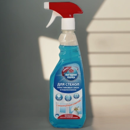 Средство моющее для стекол 0,5 л с нашатыр.спиртом Выгодная уборка СИНЯЯ БУТЫЛКА (1/20 шт.) 2516 — инфографика, вид №1