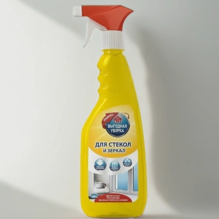 Средство моющее для стекол 0,5 л с нашатыр.спиртом Выгодная уборка ЖЕЛТАЯ БУТЫЛКА (1/20 шт.) 2518 — инфографика, вид №1