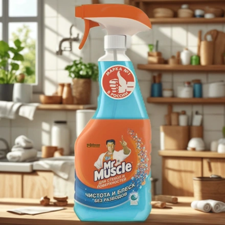 Средство моющее для стекол 0,5 л Mr.Muscle  (1/12 шт.) — интерьер, вид №1