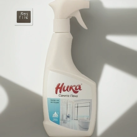 Средство для сантехники 0,5 кг «Ника-Санита пена» с курком (1/15 шт.) — инфографика, вид №1