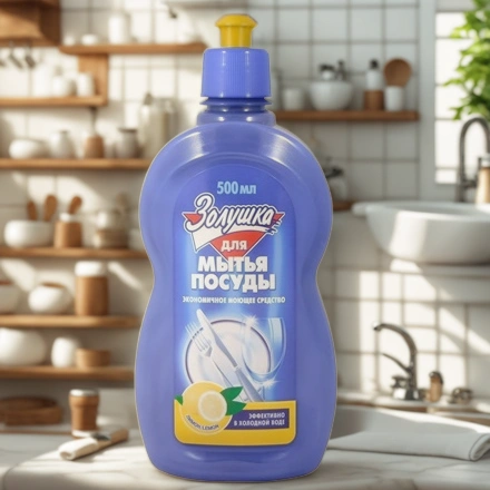 Средство моющее для посуды 0,5 л Золушка Лимон АМС-Медиа (1/18 шт.) М01-1 — интерьер, вид №1