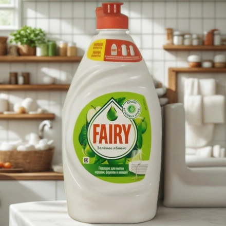 Средство моющее для посуды 0,45 л Фэйри Зеленое яблоко (1/21 шт.) — интерьер, вид №1
