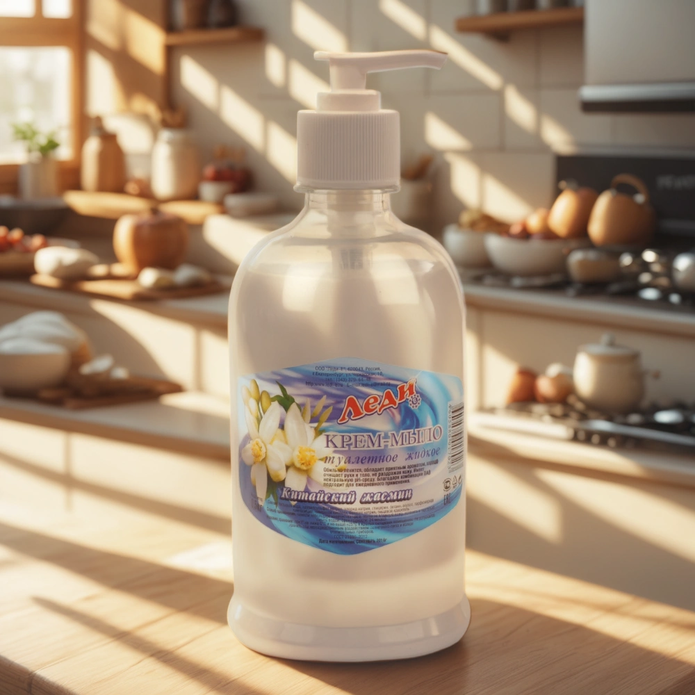 Мыло жидкое 0,5 л КРЕМ с дозатором Леди-Е асс (1/12 шт.) — интерьер, вид №1