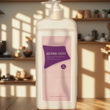 Мыло жидкое 1,0 л антибак. бальзам Делия-Септ с дозатором (1/10 шт.) ЧестныйЗнак — интерьер, вид №1