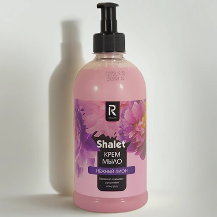 Мыло жидкое 0,5 л КРЕМ с дозатором SHALET Нежный пион (1/9 шт.) РК 3515 — инфографика, вид №1