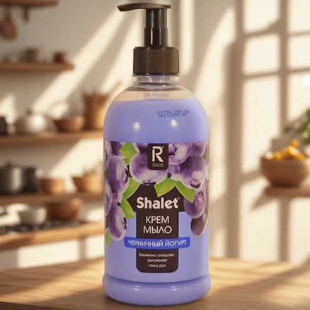 Мыло жидкое 0,5 л КРЕМ с дозатором SHALET Черничный йогурт (1/9 шт.) РК 3180 — интерьер, вид №1