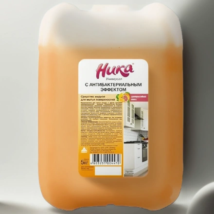 Средство моющее 5,0 кг Ника-универсал с антибактериальным эффектом (1/4 шт.) — инфографика, вид №1