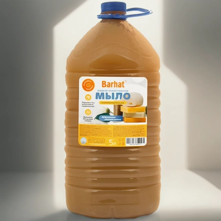 Мыло жидкое 5,0 л хозяйственное Бархат Эконом антибактериальное (1/2 шт.) БМ613 — инфографика, вид №1