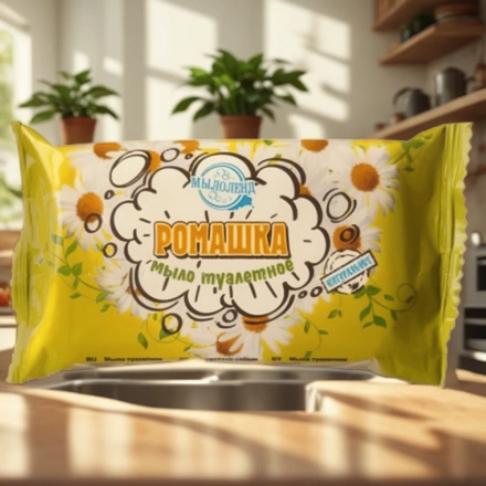 Мыло туалетное 70 г Мылоленд Ромашка цветная упаковка (1/117 шт.) — интерьер, вид №1