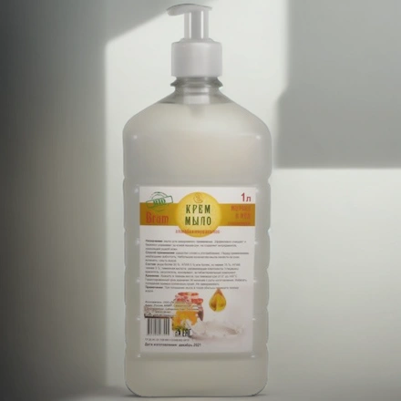 Мыло жидкое 1,0 л антибак. КРЕМ Brum с дозатором (1/16 шт.) — инфографика, вид №1