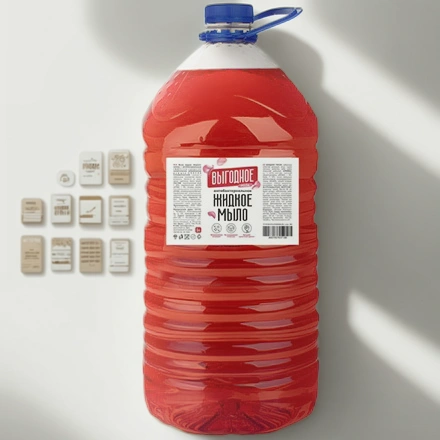 Мыло жидкое 5,0 л Бархат ВЫГОДНОЕ Антибактериальное (1 шт.) ВБ 002 — инфографика, вид №1
