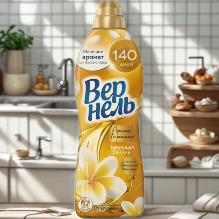 Кондиционер для белья 0,87 л VERNEL Чарующая ваниль (1/12 шт.) — интерьер, вид №1