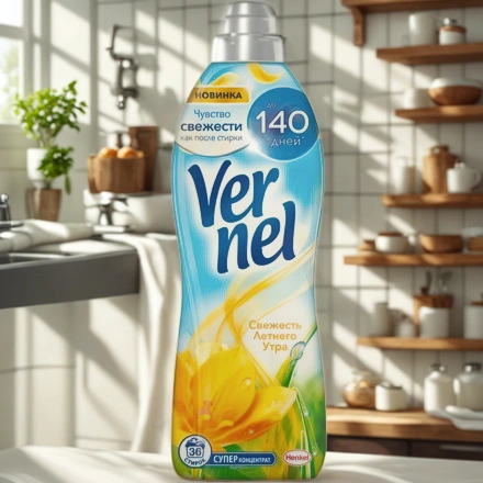 Кондиционер для белья 0,91 л VERNEL Свежесть летнего утра (1/12 шт.) — интерьер, вид №1